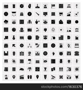 Set of 100 Business Solid Glyph icons