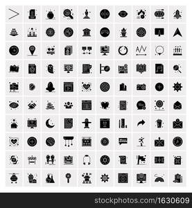 Set of 100 Business Solid Glyph icons