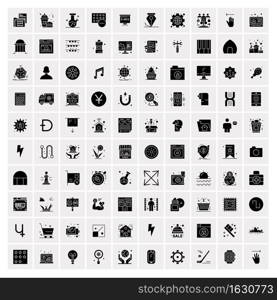 Set of 100 Business Solid Glyph icons