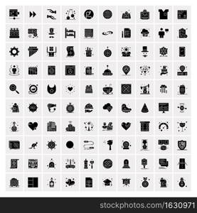 Set of 100 Business Solid Glyph icons