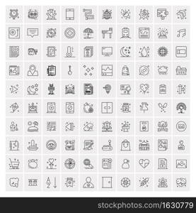 Set of 100 Creative Business Line Icons