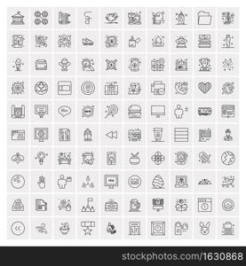 Set of 100 Creative Business Line Icons