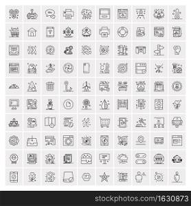Set of 100 Creative Business Line Icons