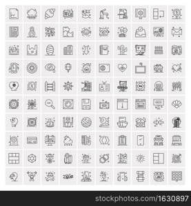 Set of 100 Creative Business Line Icons