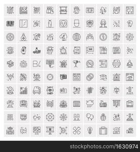 Set of 100 Creative Business Line Icons