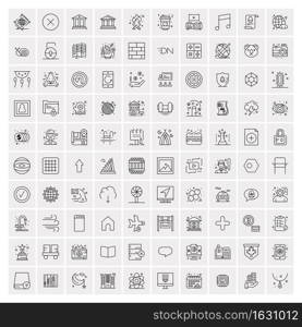 Set of 100 Creative Business Line Icons