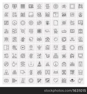 Set of 100 Creative Business Line Icons