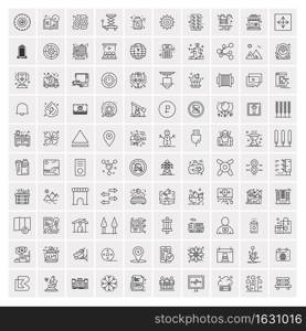 Set of 100 Creative Business Line Icons