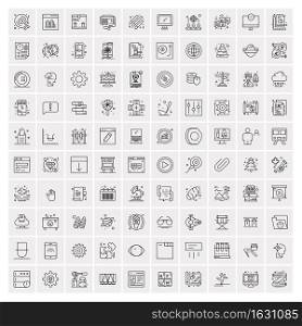 Set of 100 Creative Business Line Icons