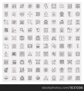 Set of 100 Creative Business Line Icons