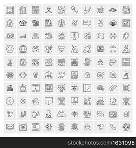 Set of 100 Creative Business Line Icons