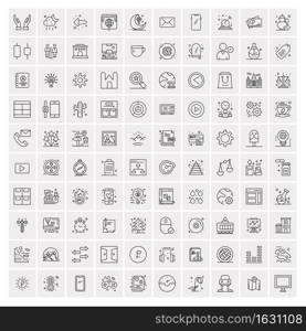 Set of 100 Creative Business Line Icons