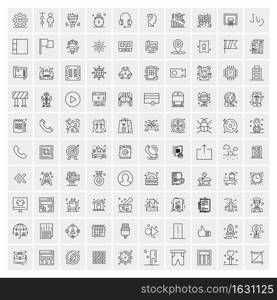 Set of 100 Creative Business Line Icons