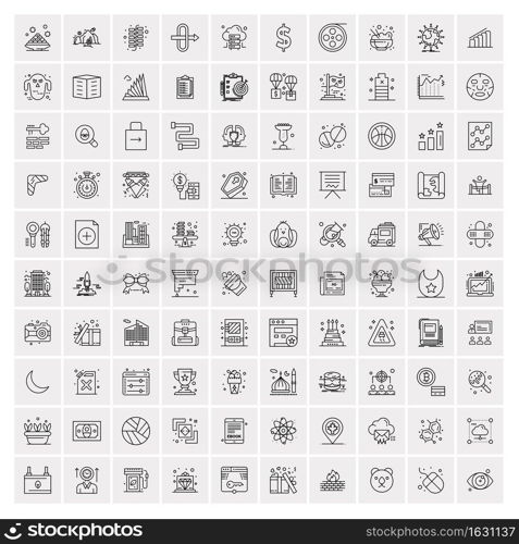 Set of 100 Creative Business Line Icons