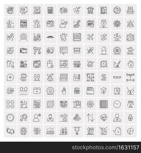 Set of 100 Creative Business Line Icons
