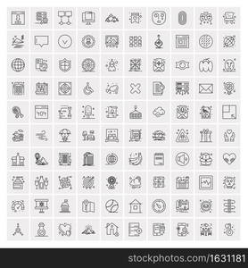 Set of 100 Creative Business Line Icons