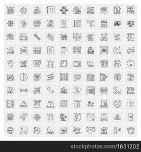 Set of 100 Creative Business Line Icons