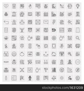 Set of 100 Creative Business Line Icons