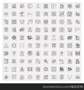 Set of 100 Creative Business Line Icons
