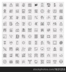 Set of 100 Creative Business Line Icons