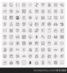 Set of 100 Creative Business Line Icons