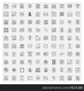 Set of 100 Creative Business Line Icons