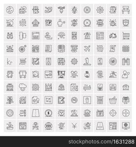 Set of 100 Creative Business Line Icons