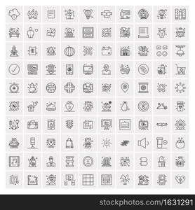 Set of 100 Creative Business Line Icons