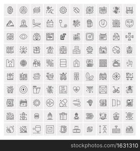 Set of 100 Creative Business Line Icons