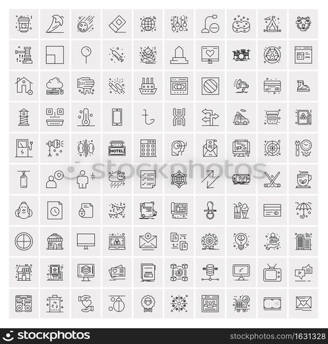 Set of 100 Creative Business Line Icons