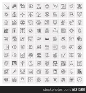 Set of 100 Creative Business Line Icons