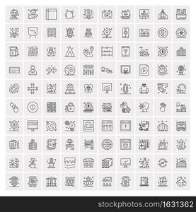 Set of 100 Creative Business Line Icons