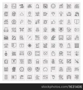 Set of 100 Creative Business Line Icons