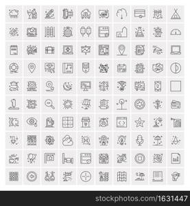 Set of 100 Creative Business Line Icons