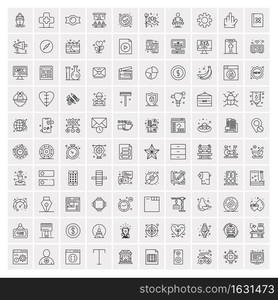 Set of 100 Creative Business Line Icons