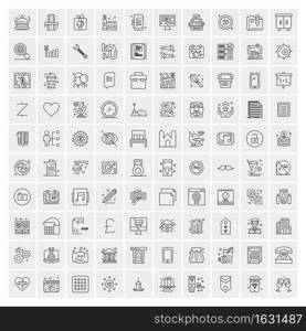 Set of 100 Creative Business Line Icons