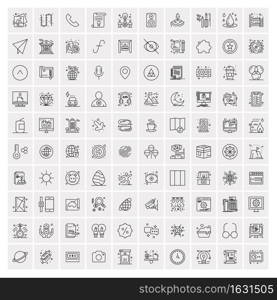 Set of 100 Creative Business Line Icons