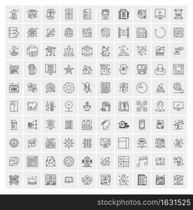 Set of 100 Creative Business Line Icons