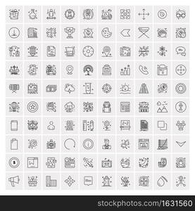 Set of 100 Creative Business Line Icons