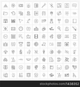 Set of 100 Modern Line Icons of communication, mobile, business, telephone, new Vector Illustration