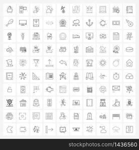 Set of 100 Simple Line Icons for Web and Print such as mouse, farm, medical, Christmas balls, profile Vector Illustration