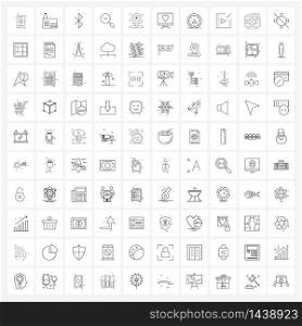 Set of 100 UI Icons and symbols for city, location, connection, pin, search Vector Illustration