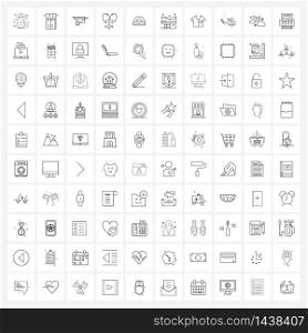 Set of 100 UI Icons and symbols for snow, tool, capsule, scale, science Vector Illustration
