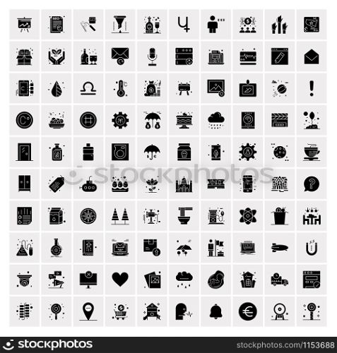 Set of 100 Universal Solid Icons