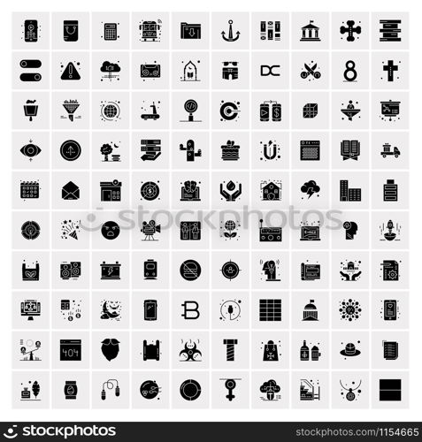 Set of 100 Universal Solid Icons