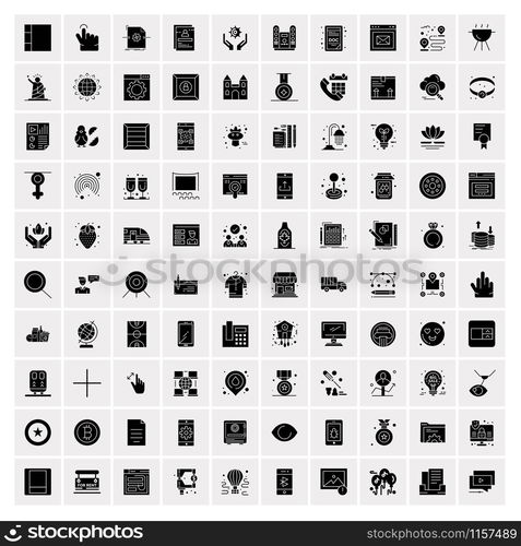 Set of 100 Universal Solid Icons