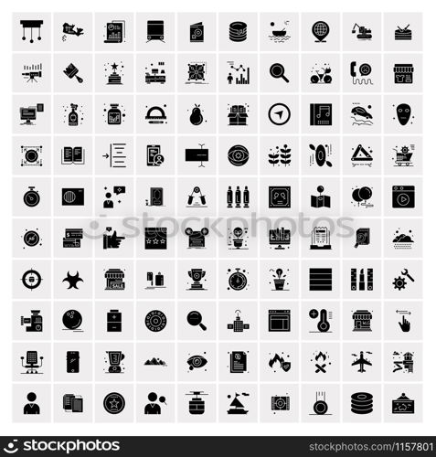 Set of 100 Universal Solid Icons