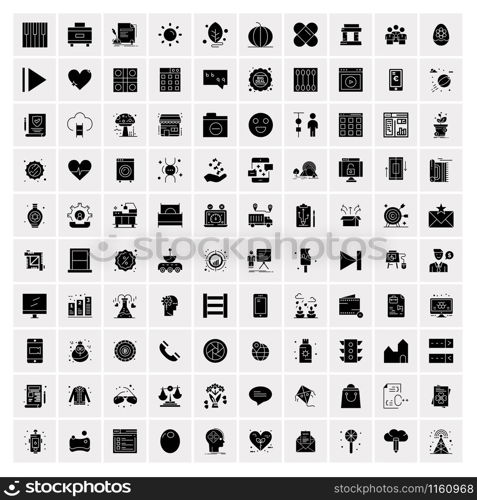 Set of 100 Universal Solid Icons