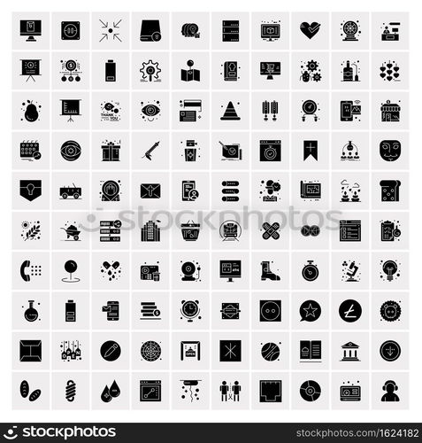 Set of 100 Universal Solid Icons