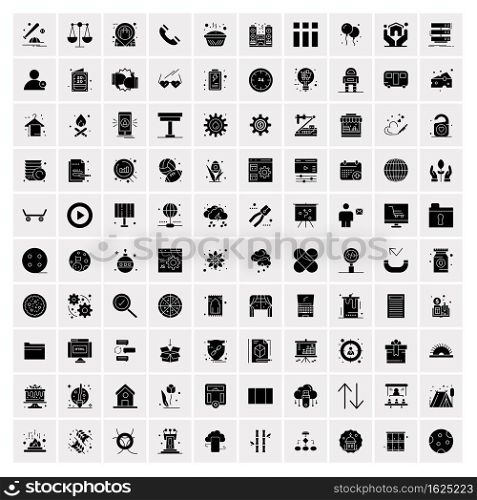 Set of 100 Universal Solid Icons